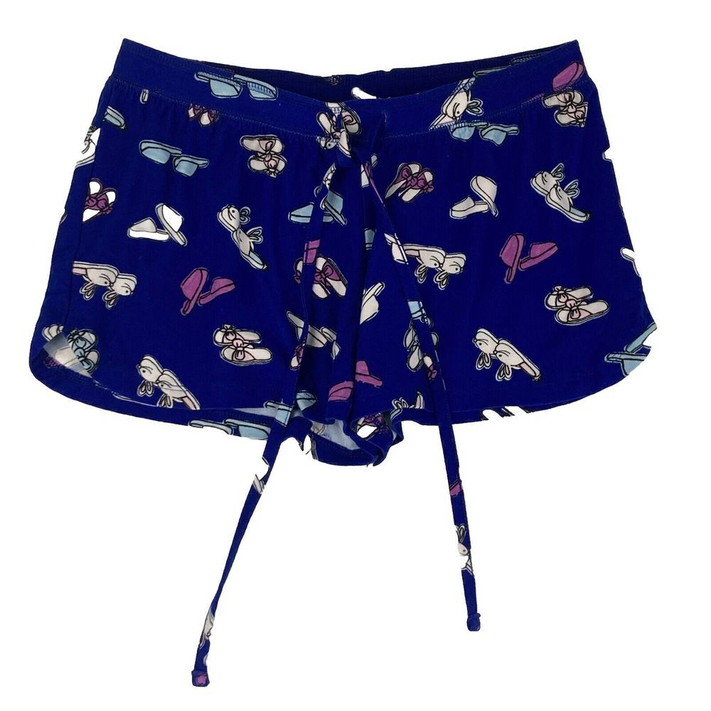 Women's SO‎ Blue Shorts with Shoe/Sandals Print Size XS